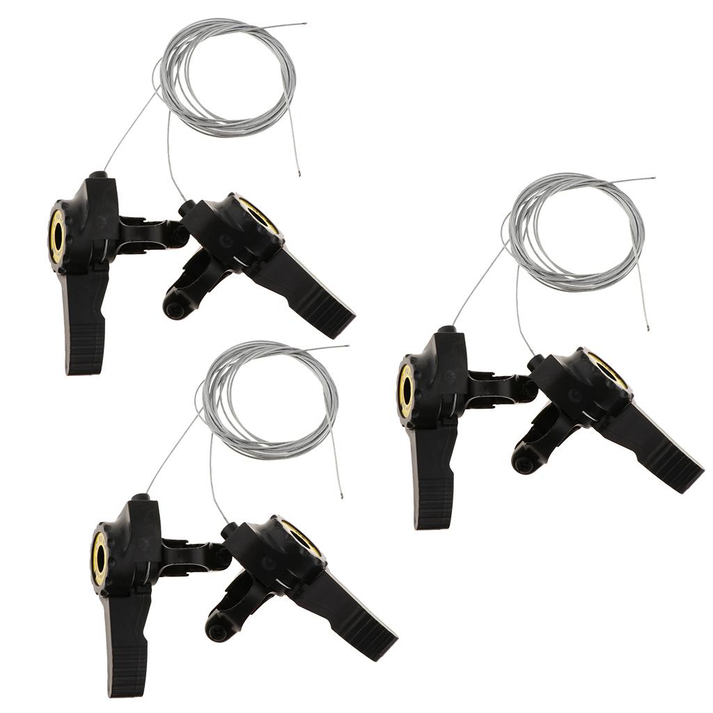 3 Count 3x5/6/7 Speed MTB Bike Thumb Gear Shifter Top Mount Shifters Silvery