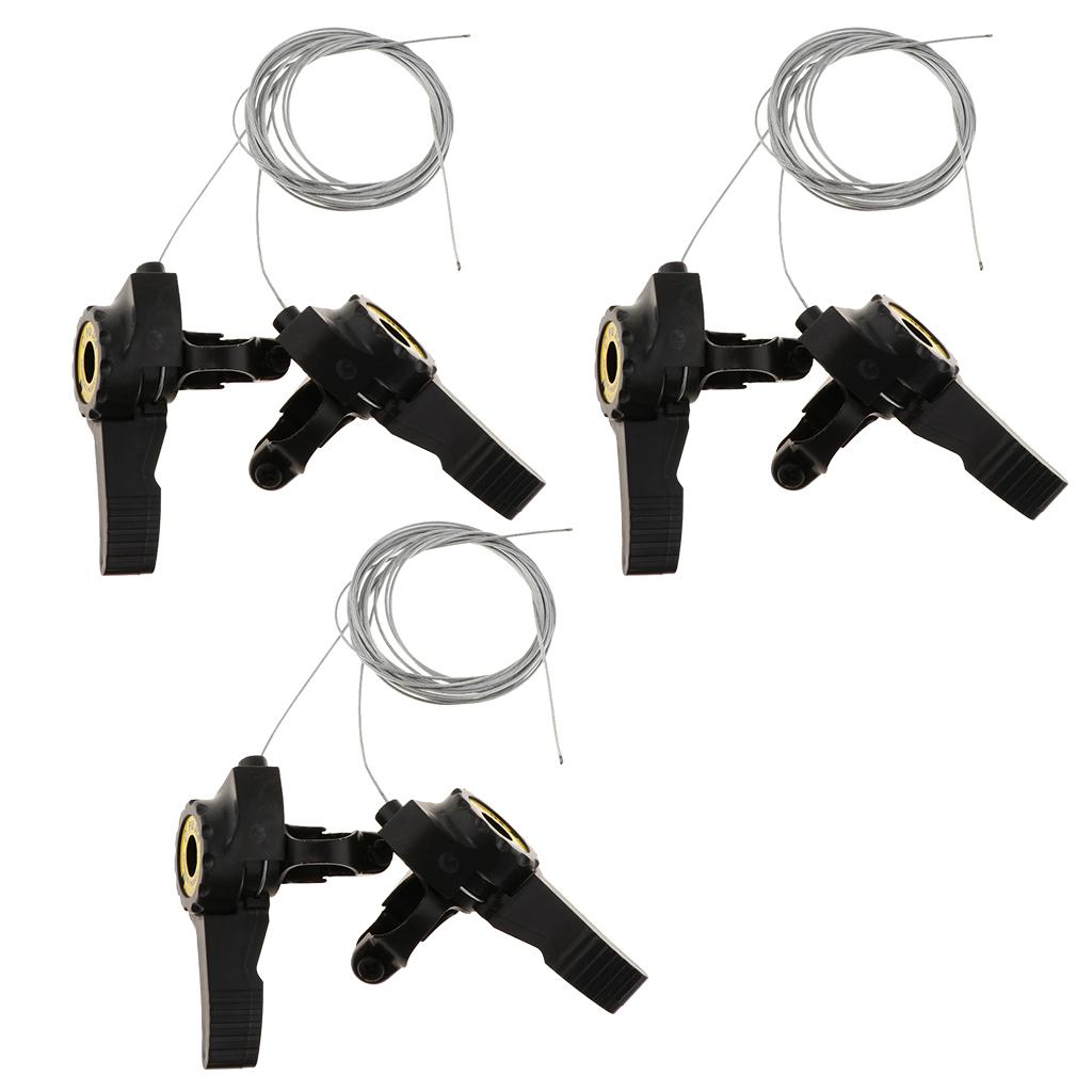 3 Count 3x5/6/7 Speed MTB Bike Thumb Gear Shifter Top Mount Shifters Silvery