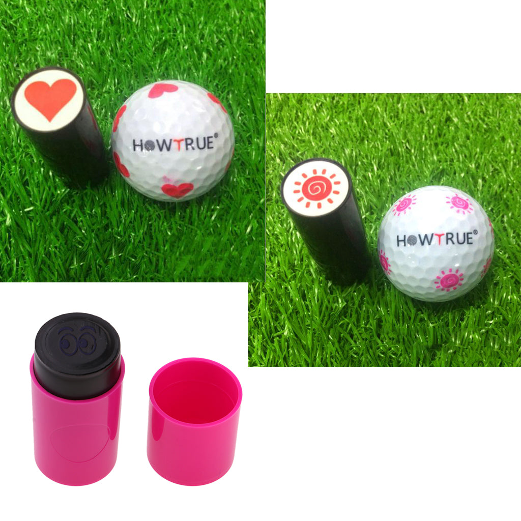 3pcs Long Lasting Golf Ball Stamp Stamper Marker Seal for Golfer Heart Eye