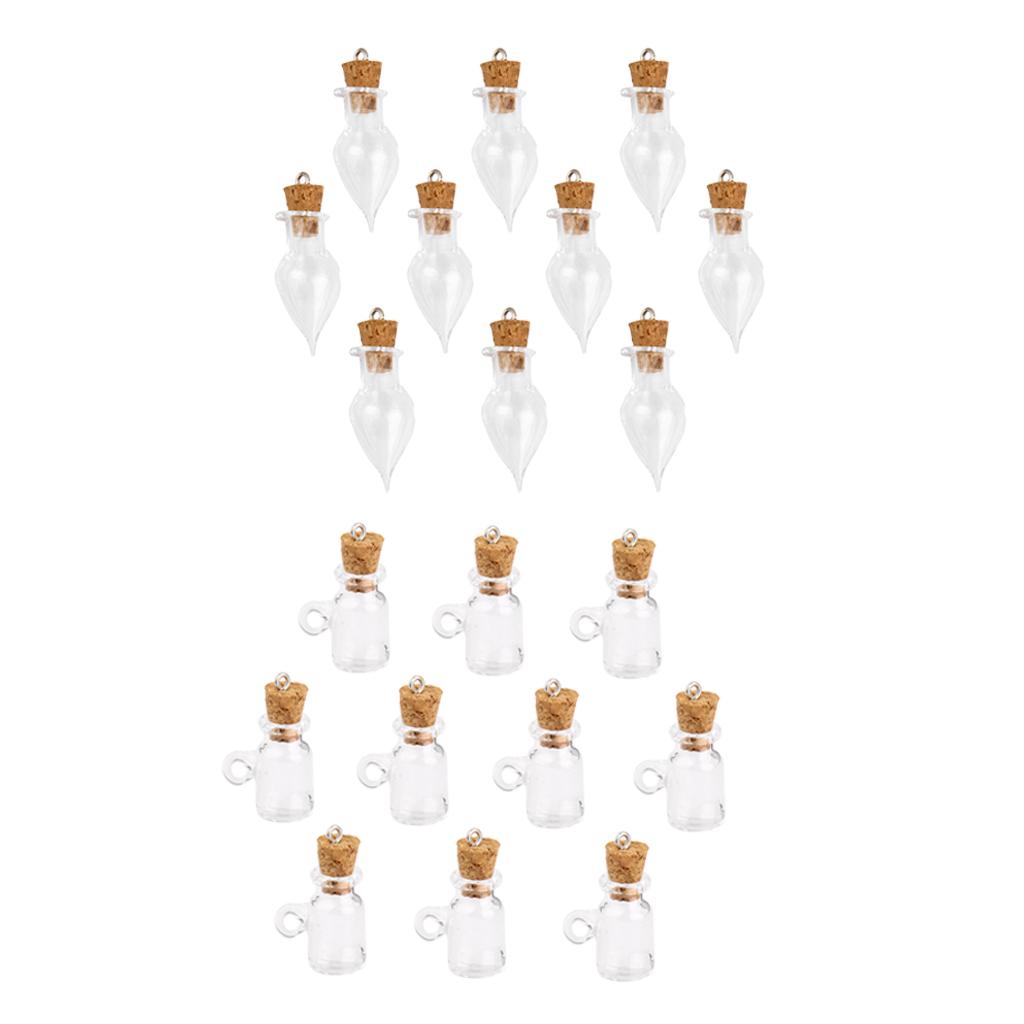 20pcs Glass Cork Bottle Jars Vials Wishing Bottles DIY Pendant Art Project