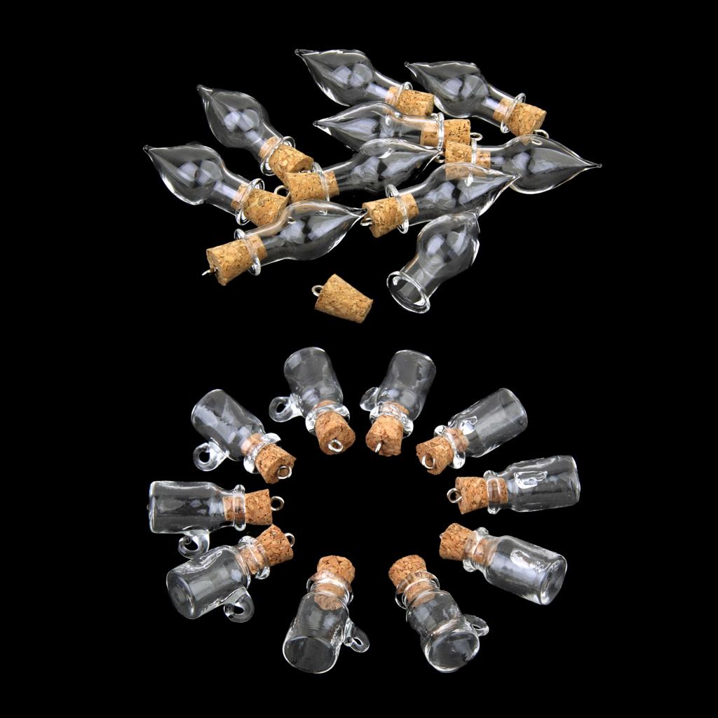 20pcs Glass Cork Bottle Jars Vials Wishing Bottles DIY Pendant Art Project
