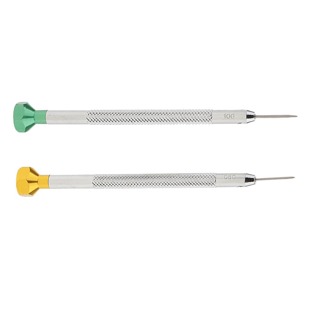 2 Pieces Stainless Steel Screwdriver Watch Jewelry Watchmaker Repair Tool
