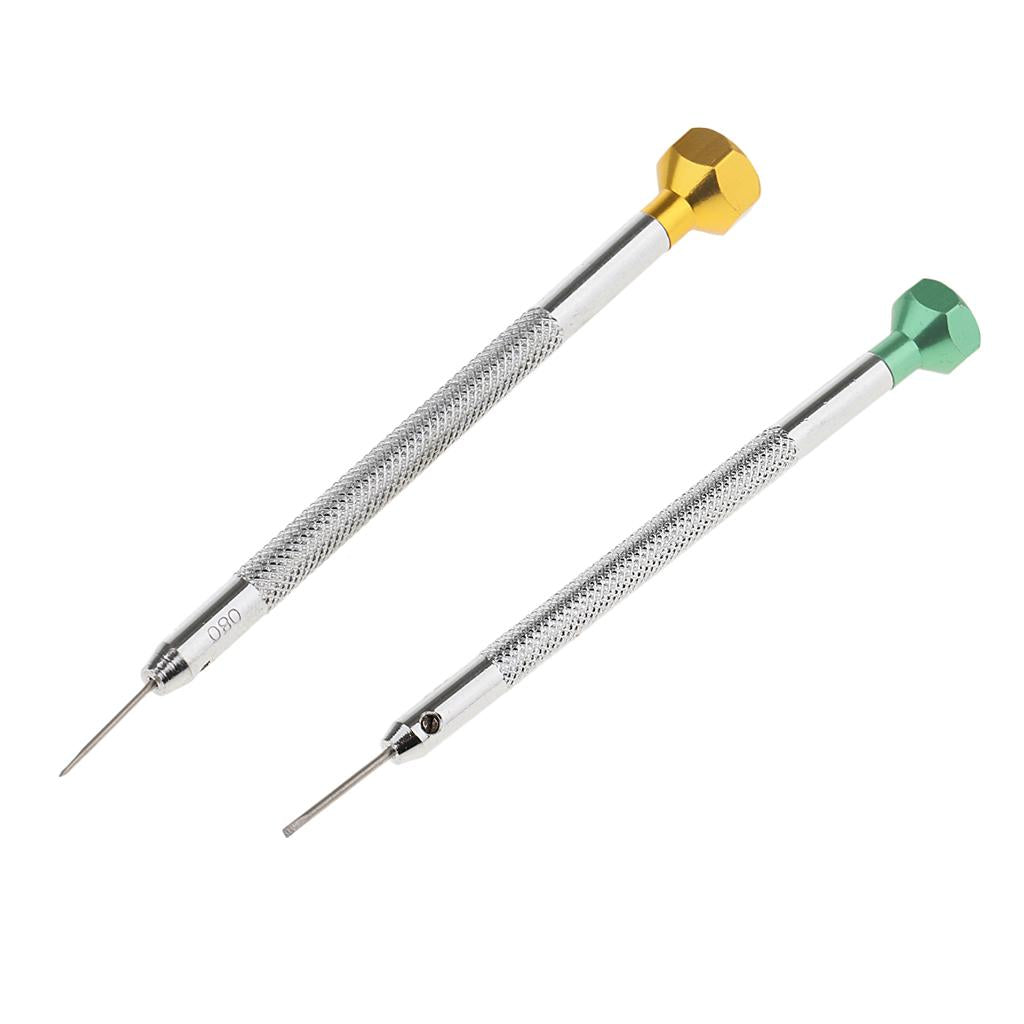 2 Pieces Stainless Steel Screwdriver Watch Jewelry Watchmaker Repair Tool
