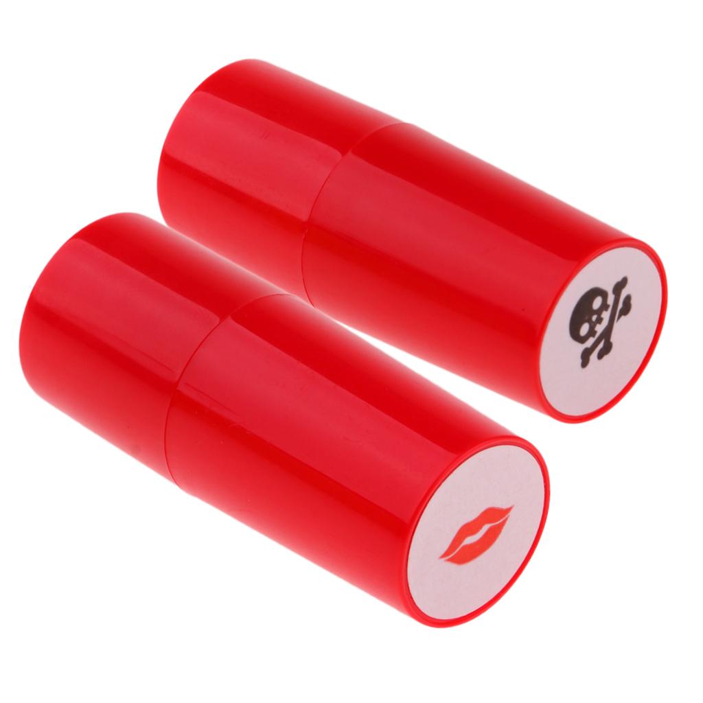 2 Pieces Colorfast Golf Ball Stamper Marker Impression Seal Lips+Skull