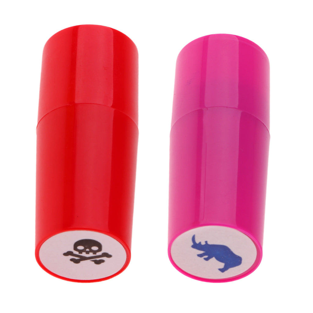 2 Pieces Colorfast Golf Ball Stamper Marker Impression Rhinoceros+Skull