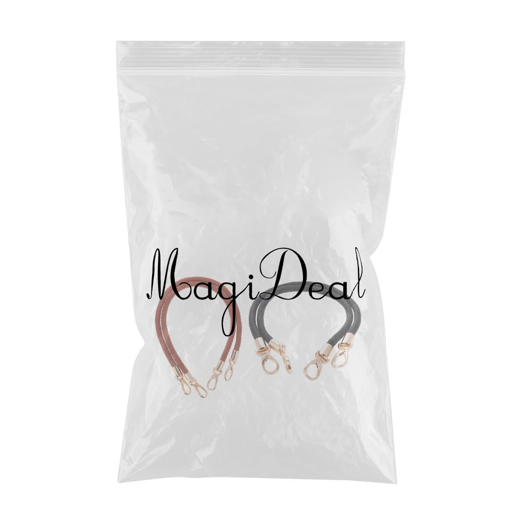 2Pair Shoulder Bag Replacement Handle Braided Rope Handbag Strap Black+Brown