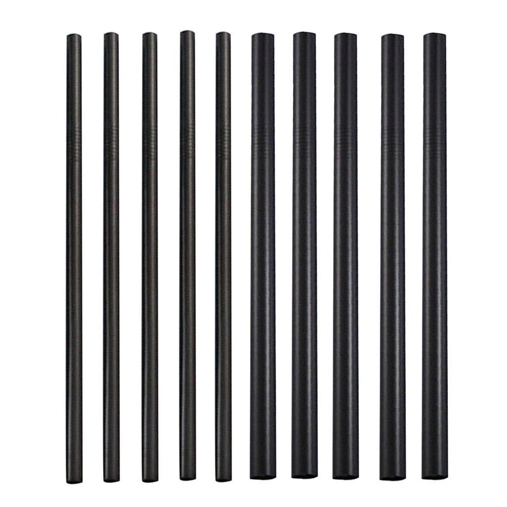 10pcs Stainless Steel Drinking Straws Cocktail Straws Party Supplies Black