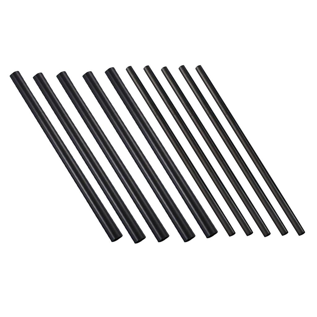 10pcs Stainless Steel Drinking Straws Cocktail Straws Party Supplies Black