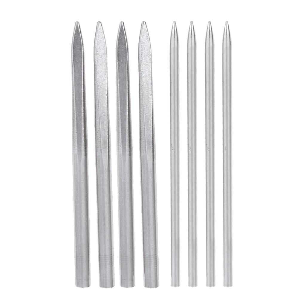 8 Pieces Stainless Steel Paracord Fid Lacing Stitching Braiding Needles Tool