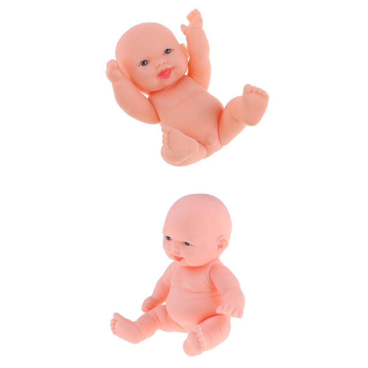 2Pcs 11cm Realistic Baby Doll Vinyl Newborn Infant Simulation Model Kids Toy