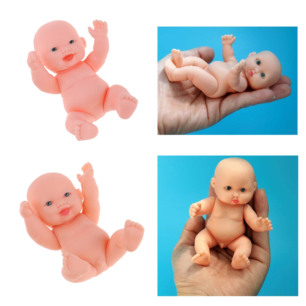 2Pcs 11cm Realistic Baby Doll Vinyl Newborn Infant Simulation Model Kids Toy