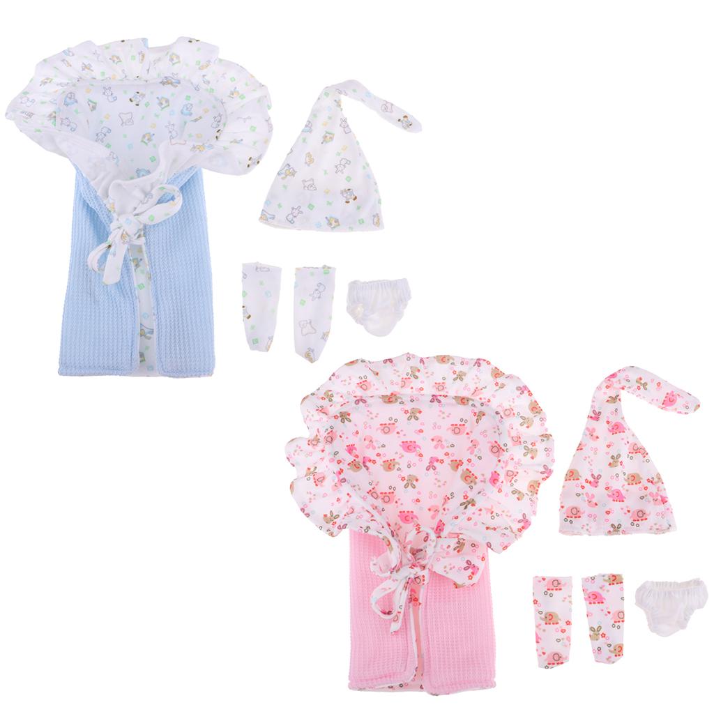 2Set Cotton Hat Blanket Underpants Set for 26-28cm Newborn Baby Doll Clothes