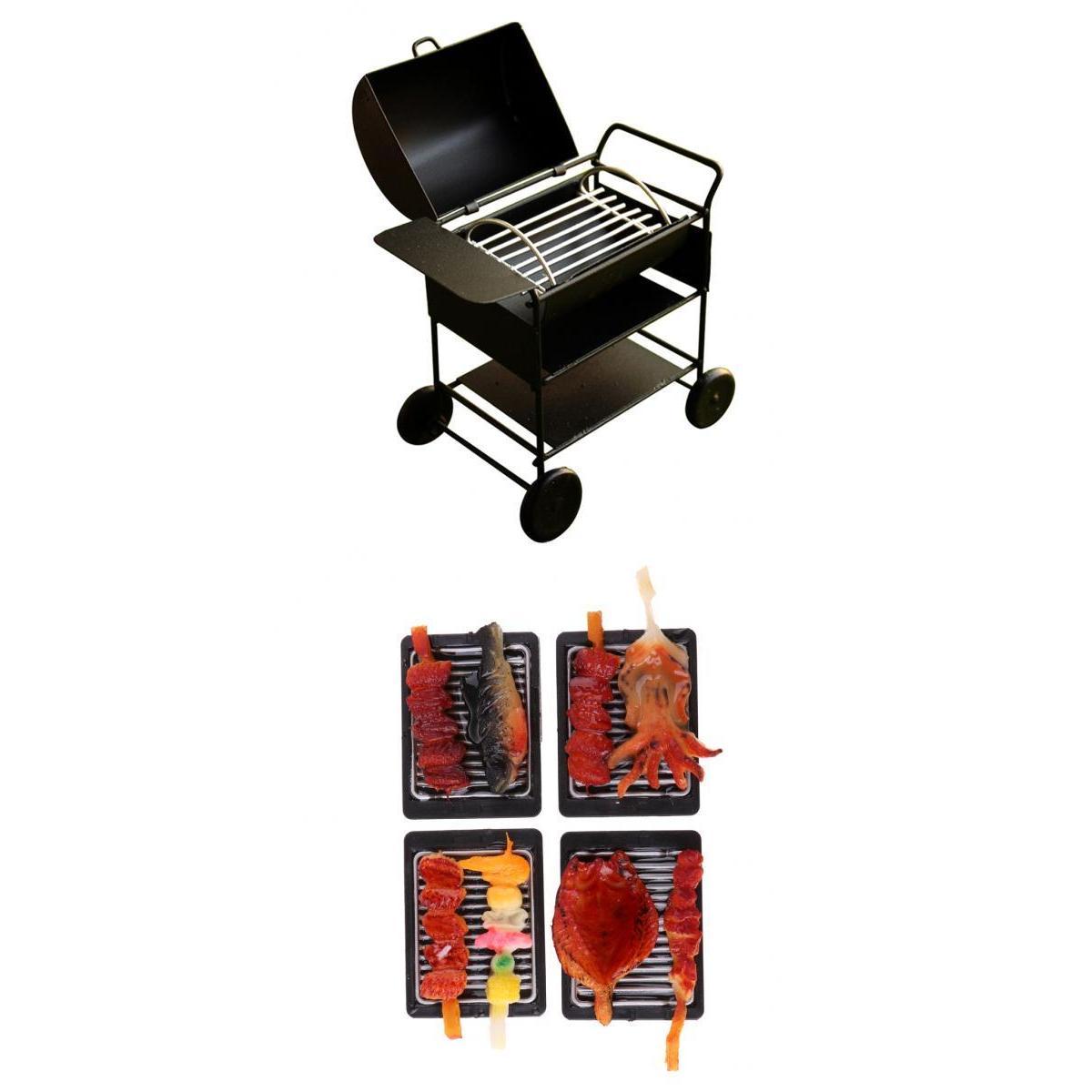 1/12 Dollhouse Miniature Outdoor Garden Square Barbecue Grill Oven BBQ Food