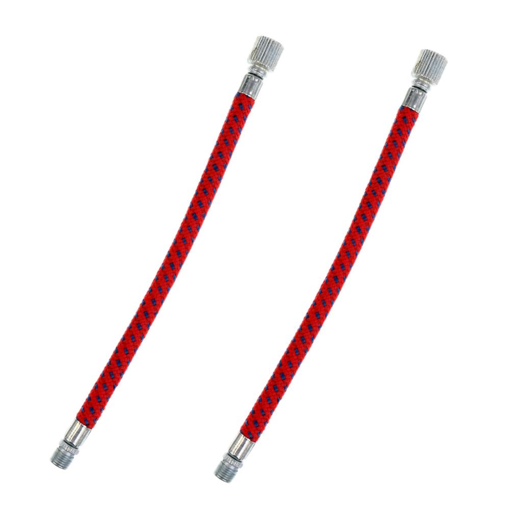2Pcs Bike Pump Extension Hose Replacement Valve Air Pump Inflator Tube Parts