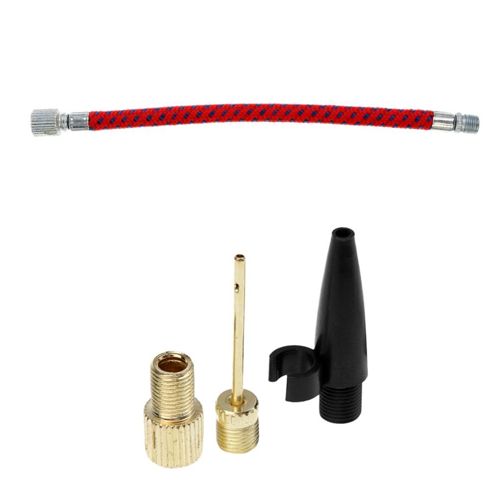 16cm Pump Extension Hose+Ball Inflating Kit Presta to Schrader Valve Adapter