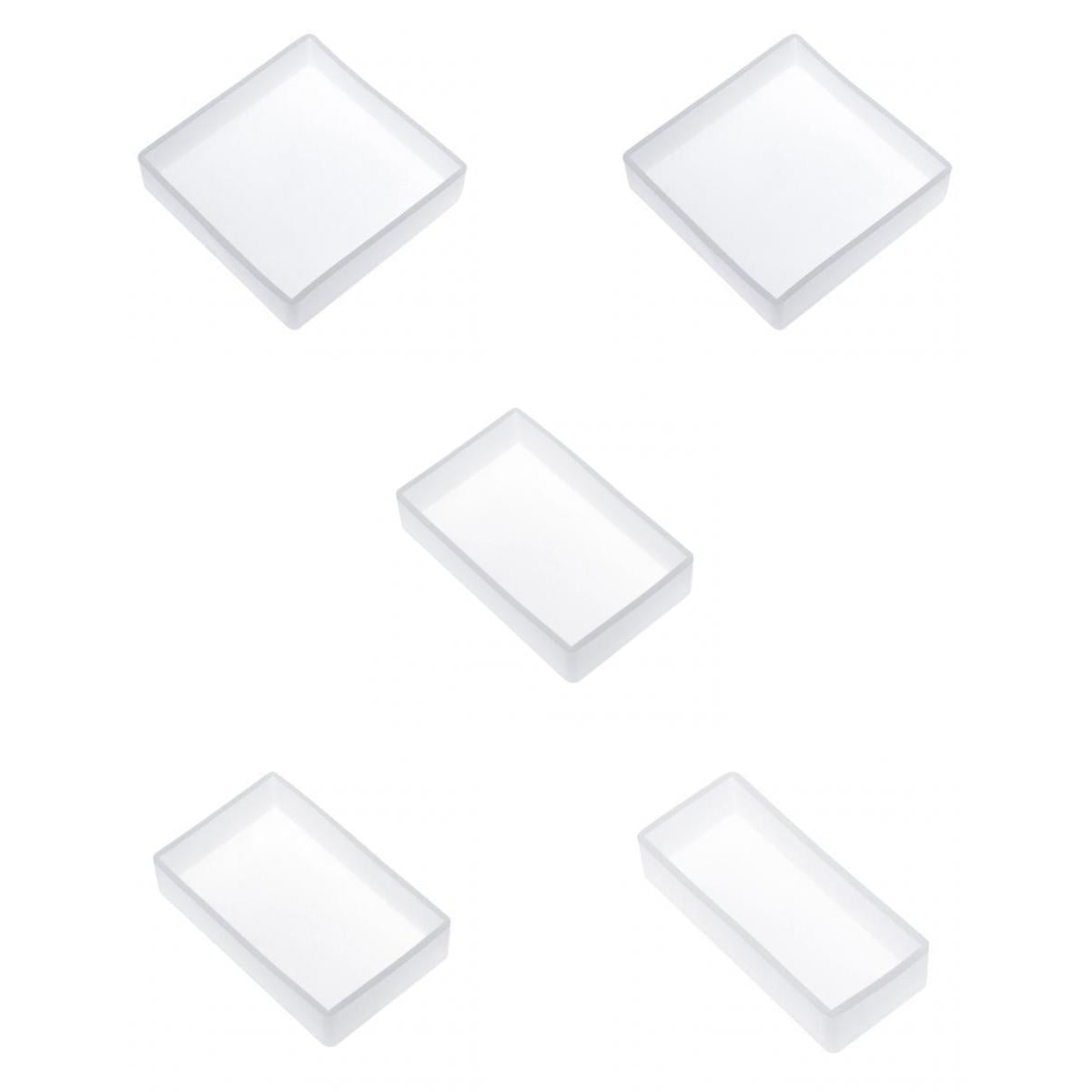 5 Pieces DIY Cube Cuboid Resin Block Ornament Mold Jewelry Making Mould Tool