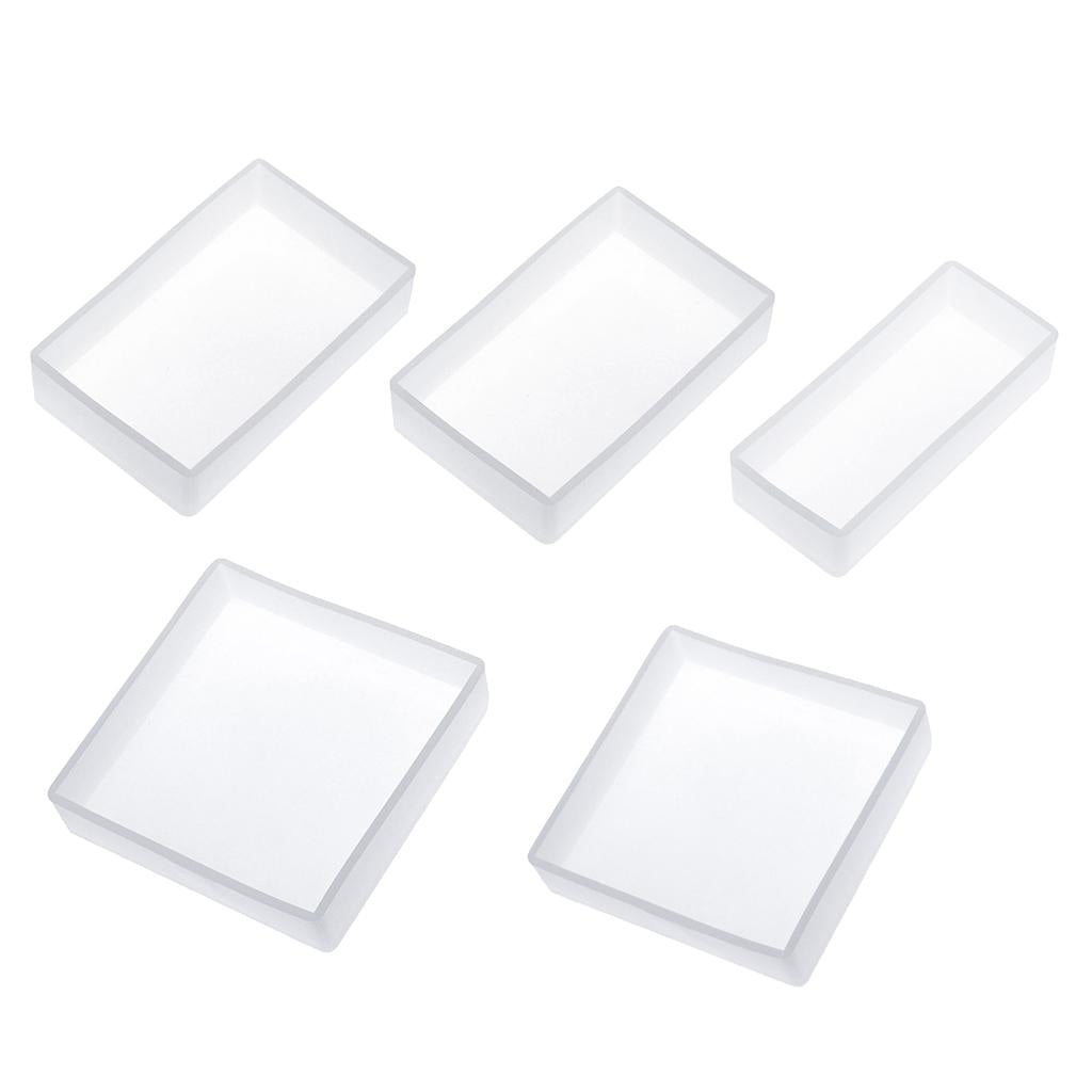 5 Pieces DIY Cube Cuboid Resin Block Ornament Mold Jewelry Making Mould Tool