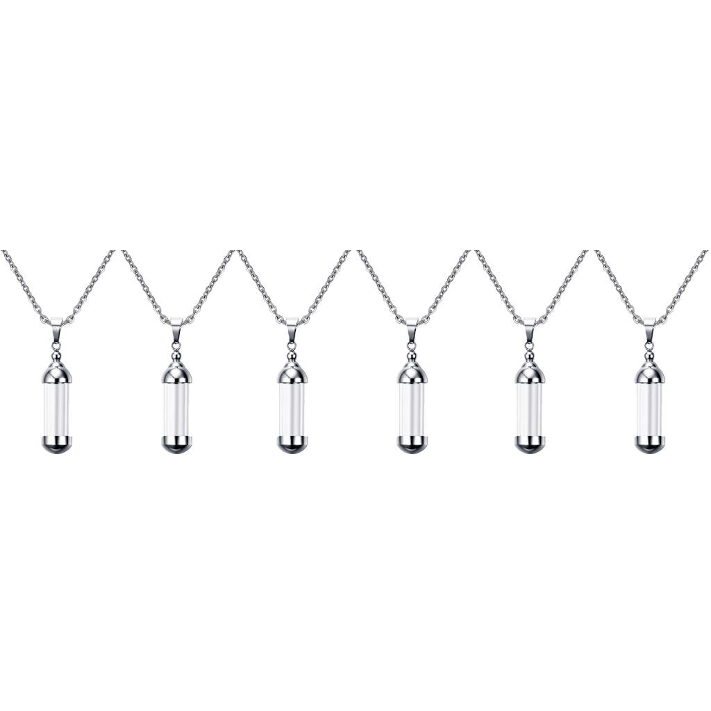 6Pcs Glass Openable Container Tube Urn Keepsake Cremation Pendant Necklace