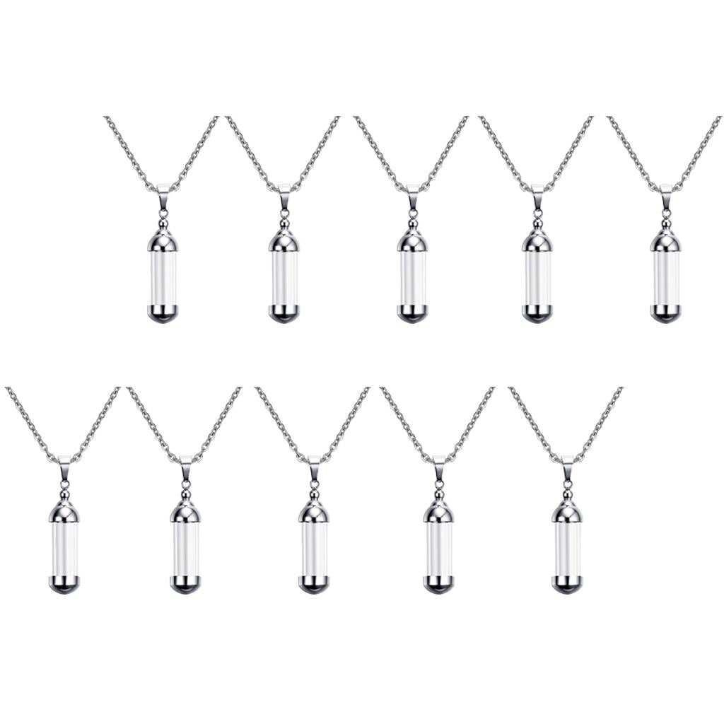 10Pcs Glass Openable Container Tube Urn Keepsake Cremation Pendant Necklace