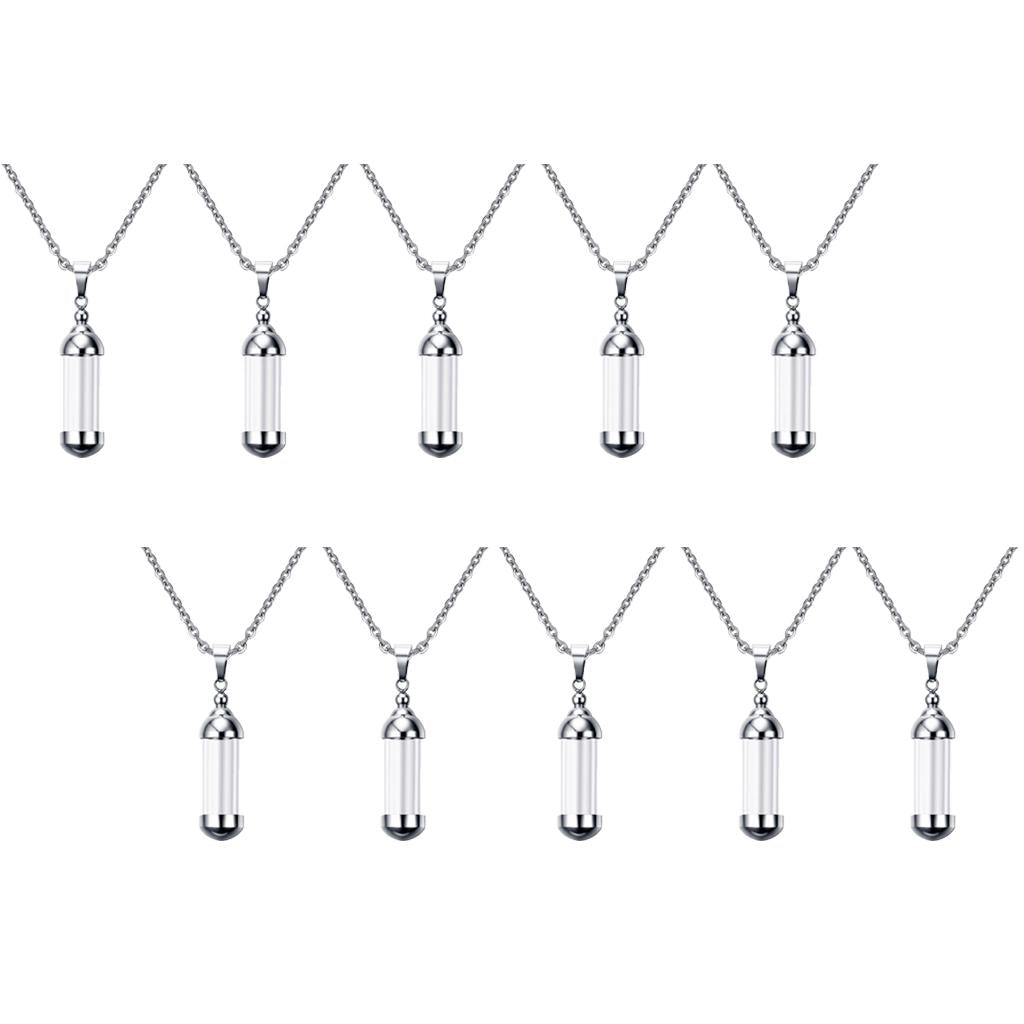 10Pcs Glass Openable Container Tube Urn Keepsake Cremation Pendant Necklace