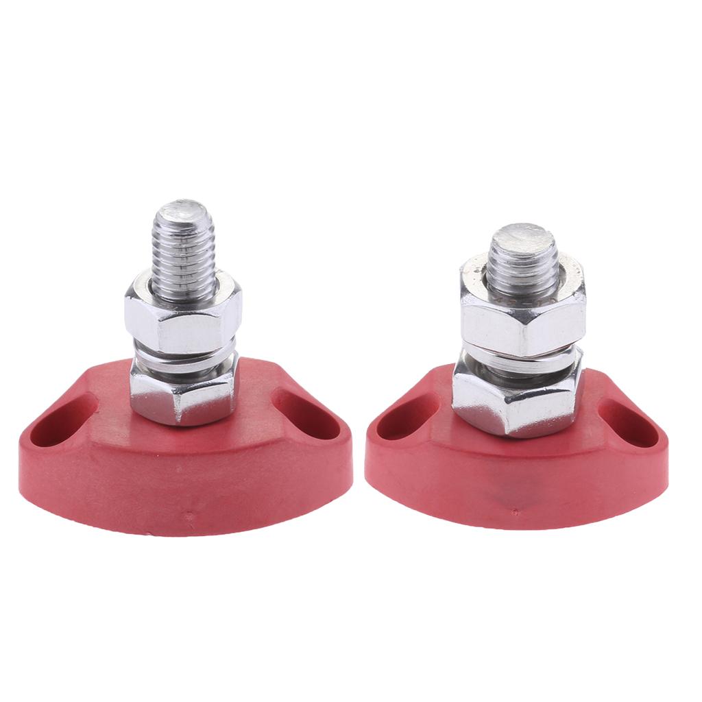 2Pieces Junction Block Power Post Set Insulated Terminal Stud 6mm & 8mm