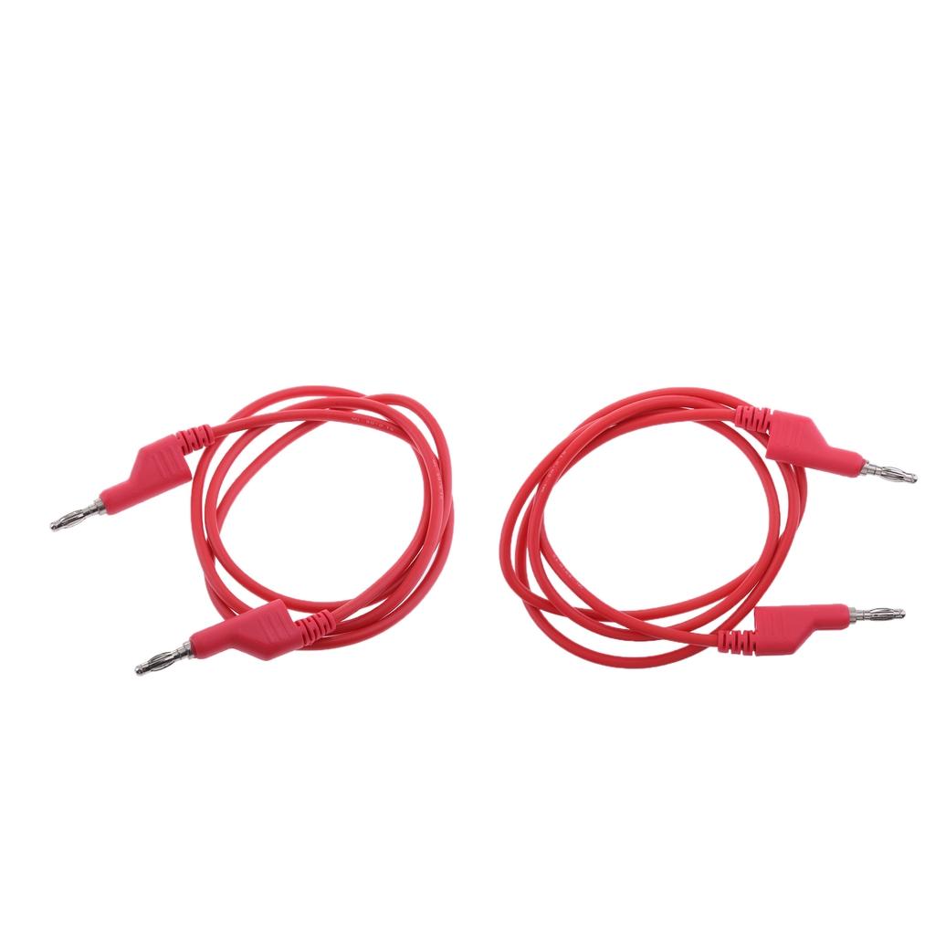 2Pieces 4mm Stackable Banana Plug Wire Soft Silicone Test Cable Lead Red