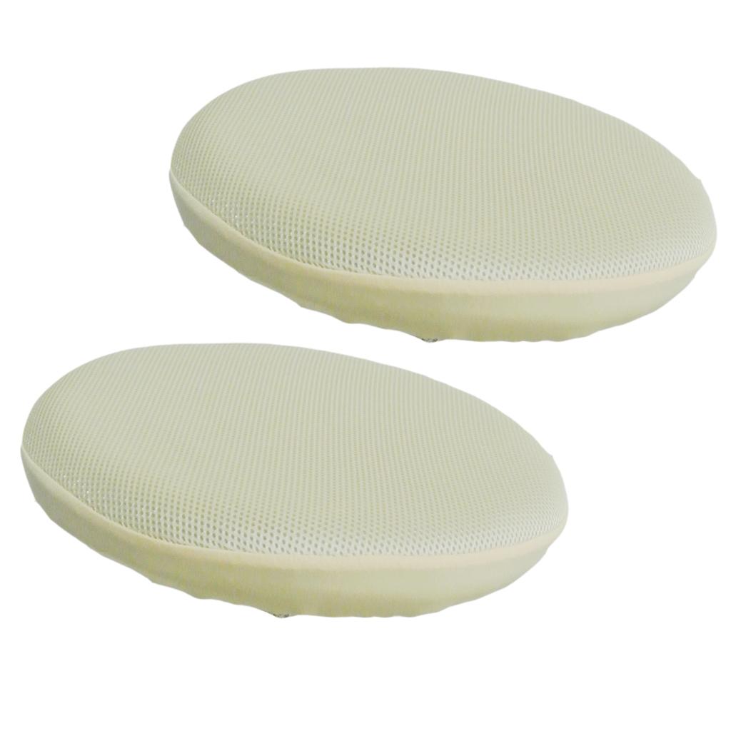 2 x Bar Stool Covers Round Chair Seat Cover Sleeve Protector Beige 35cm