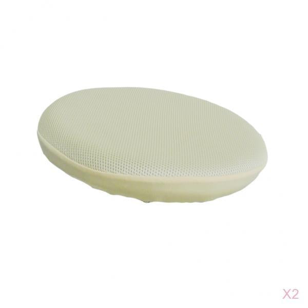 2 x Bar Stool Covers Round Chair Seat Cover Sleeve Protector Beige 35cm