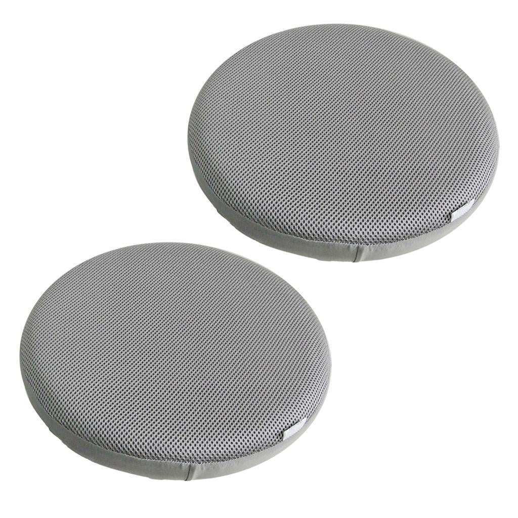 2 x Bar Stool Covers Round Chair Seat Cover Sleeve Protector Gray 40cm