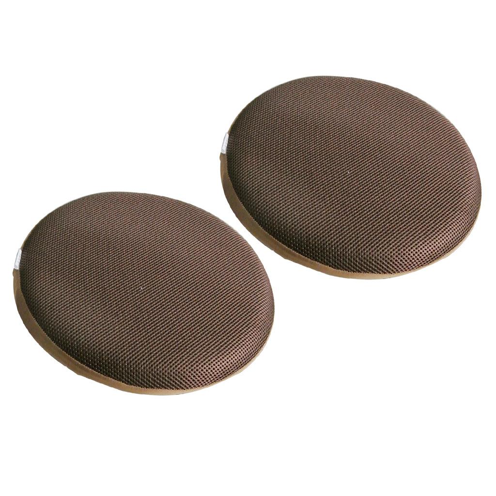 2 x Bar Stool Covers Round Chair Seat Cover Sleeve Protector Coffee 35cm