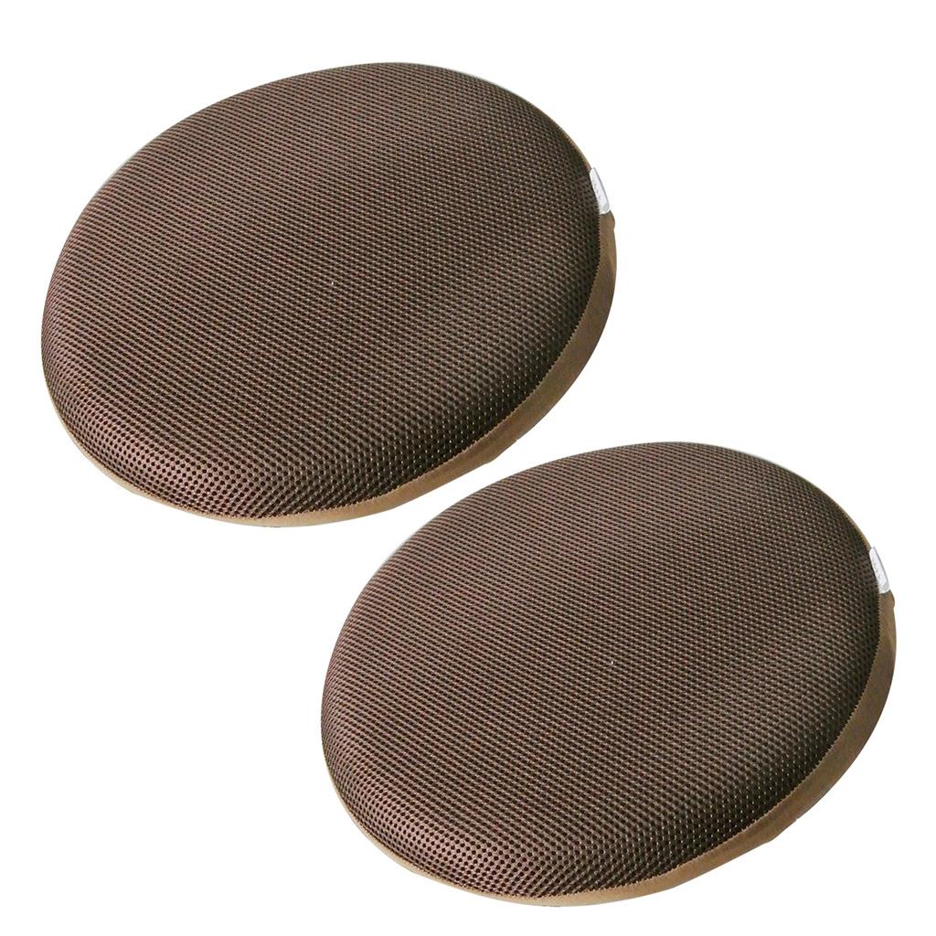 2 x Bar Stool Covers Round Chair Seat Cover Sleeve Protector Coffee 35cm