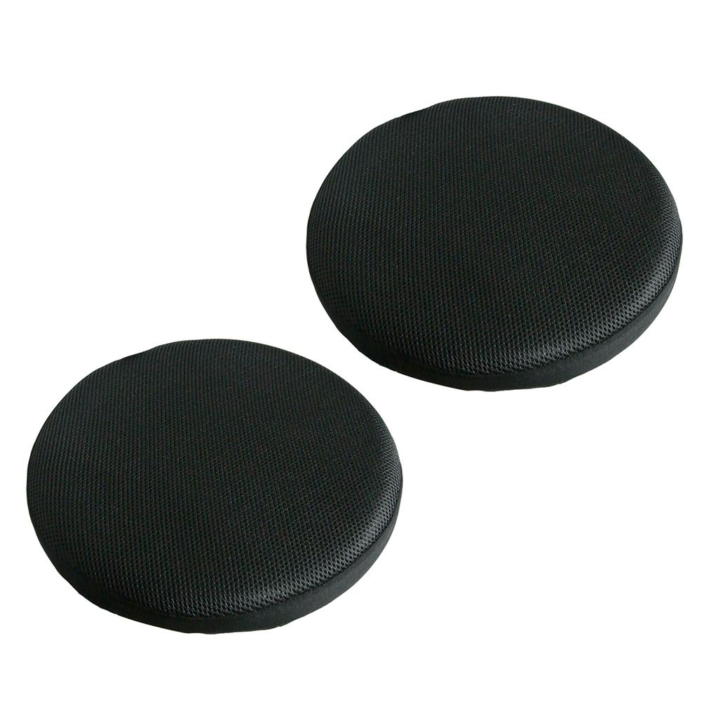 2 x Bar Stool Covers Round Chair Seat Cover Sleeve Protector Black 40cm
