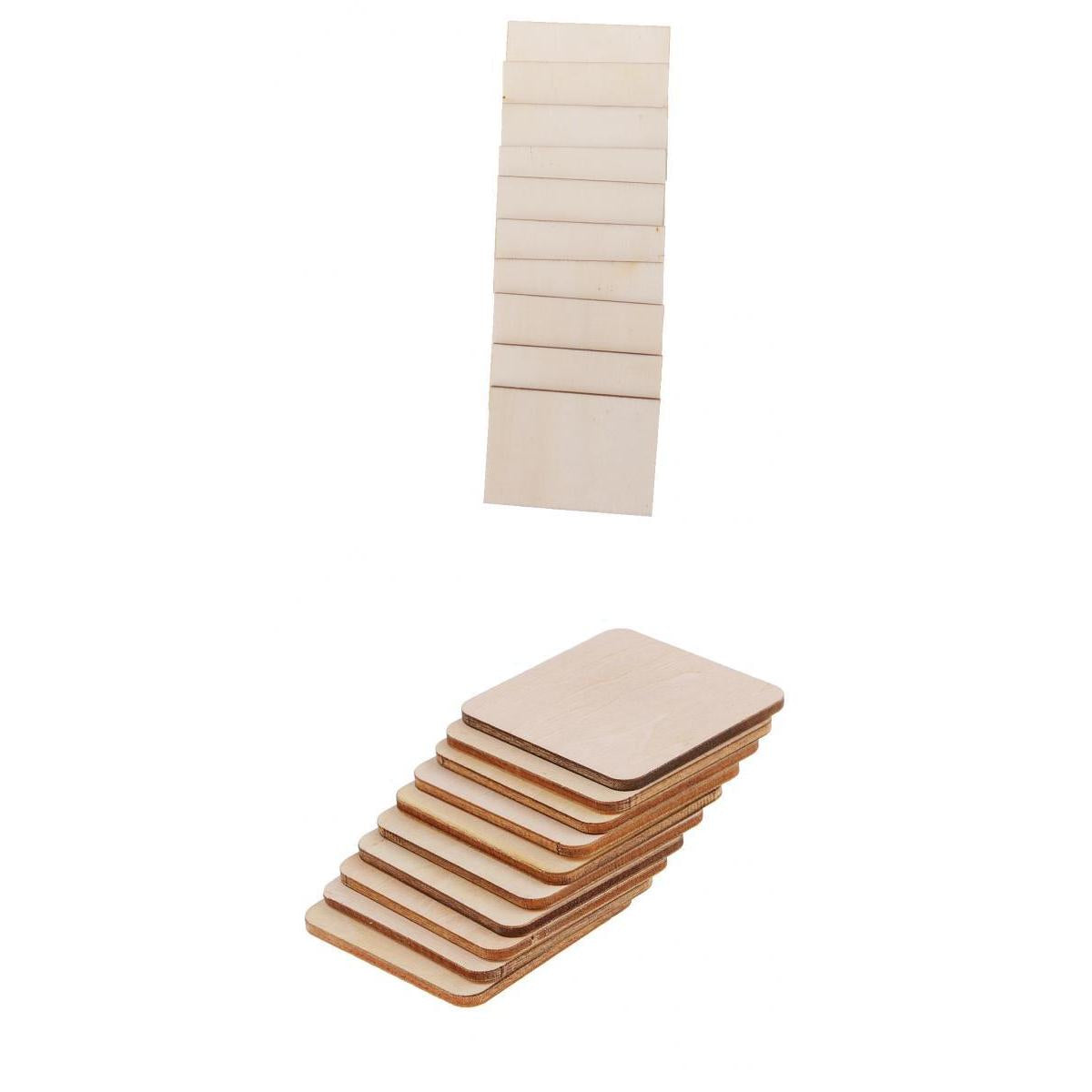20 Pieces Rectangle Square Shapes Wood Sign Plaque Pieces DIY Woodworkings