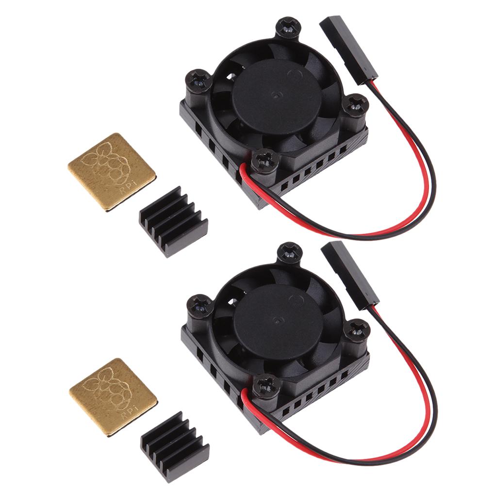 2xCooling Fan System Module with Aluminum Heatsink for Raspberry Pi 3B, 2, 1