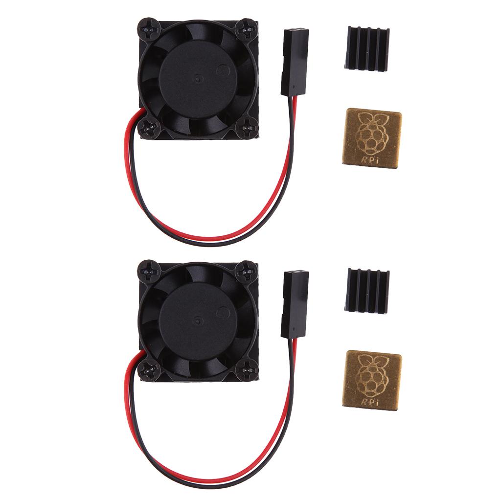 2xCooling Fan System Module with Aluminum Heatsink for Raspberry Pi 3B, 2, 1