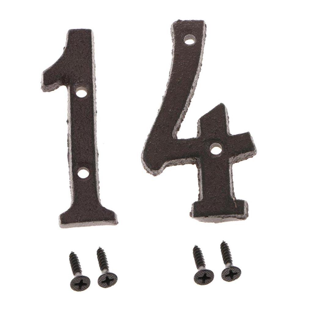 2x Wrought Iron Antique House Door Number Sign Plaque DIY Digit Numbers 1 4