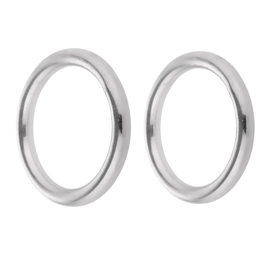 2pcs of Smooth Welded Polished Boat Marine Stainless Steel O Ring