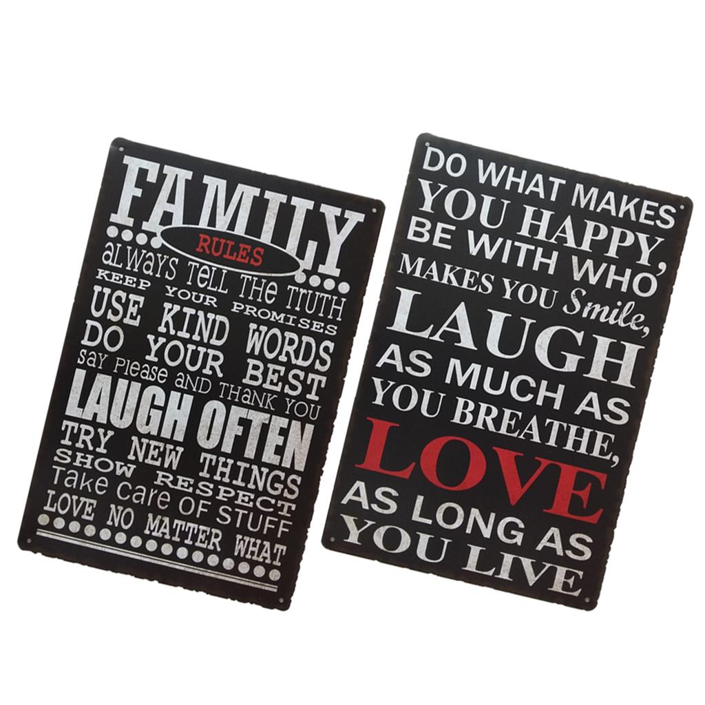 2x Metal Tin Signs Wall Art Poster Cafe Bar Pub Rustic Plaque Decor Slogan