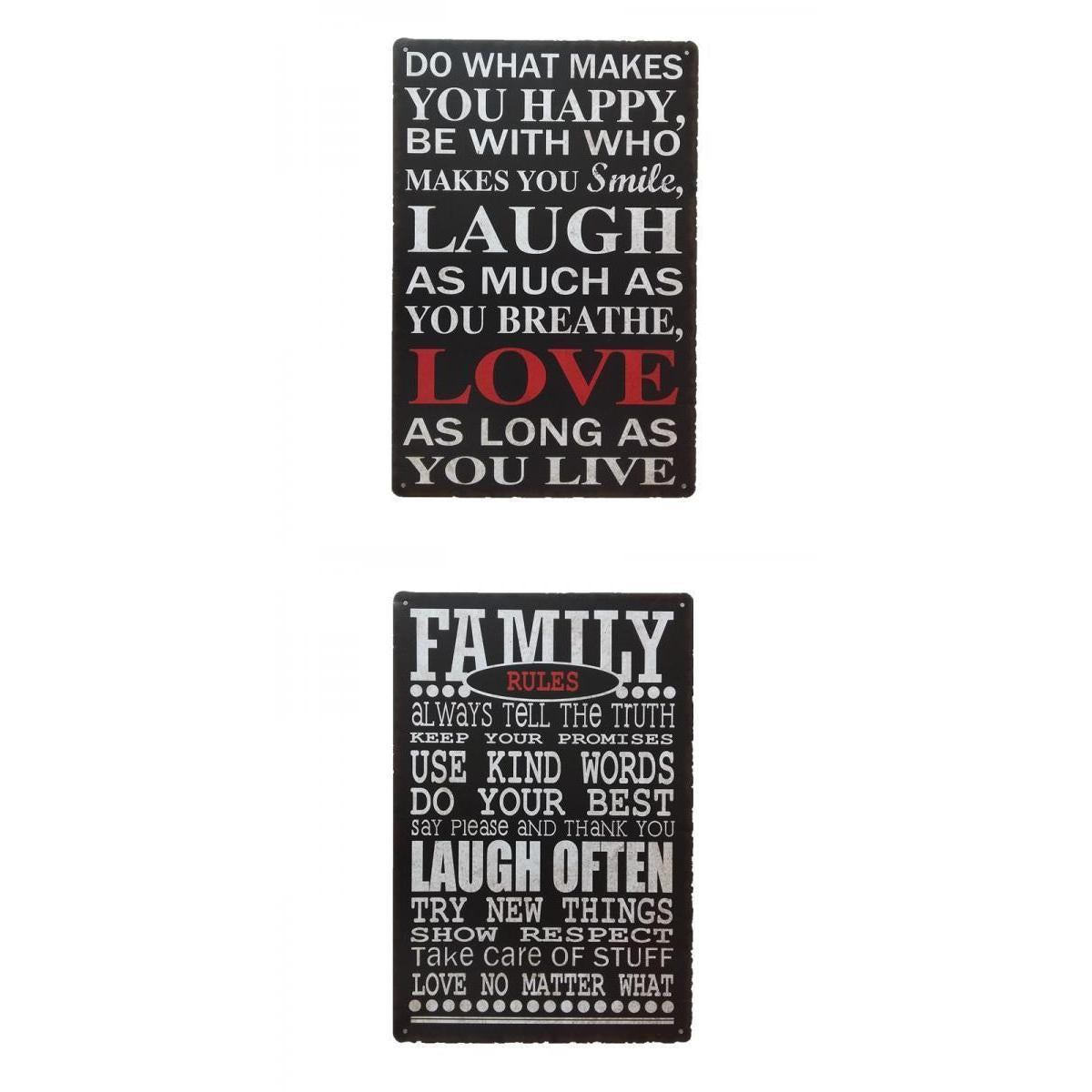 2x Metal Tin Signs Wall Art Poster Cafe Bar Pub Rustic Plaque Decor Slogan