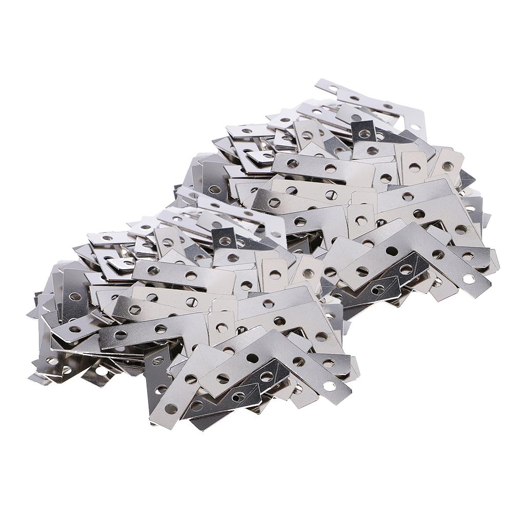 200 Pieces Metal L Shape Corner Brace Plate Flat Angle Bracket Picture Frame