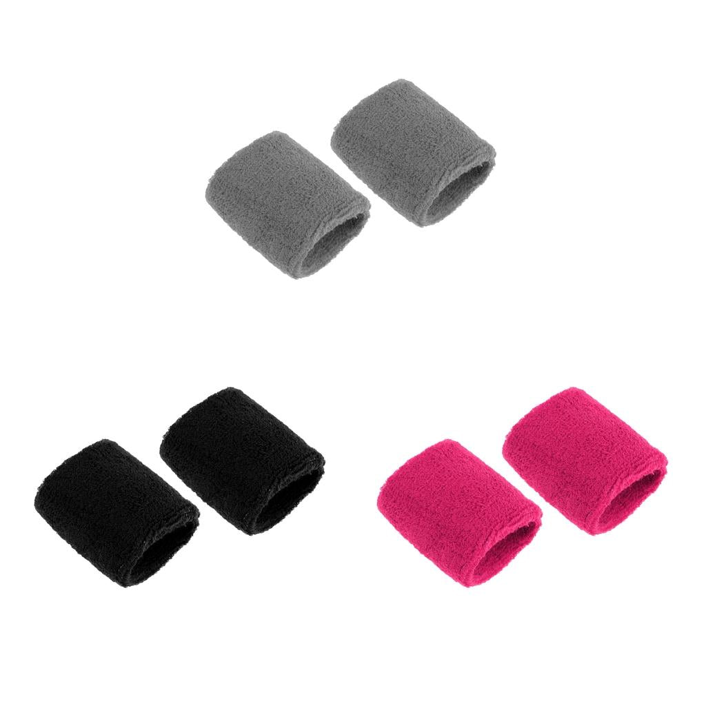 3 Pairs Sports Basketball Badminton Unisex Cotton Sweatbands Wristbands