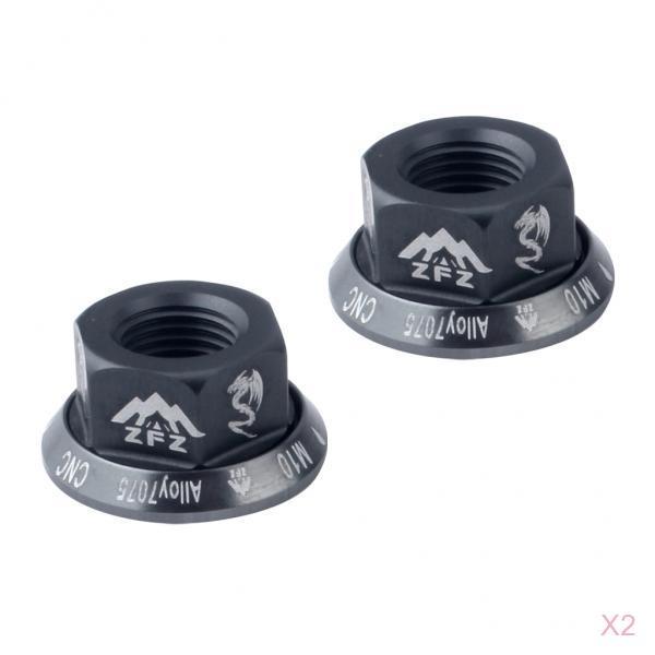4Pcs Bicycle Hubs Nut M10 Folding Fixed Gear Wheel Hubs Axle Screw Titanium