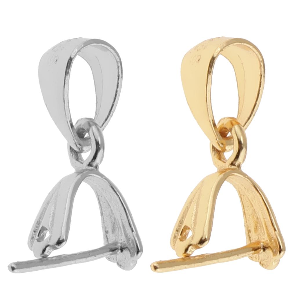 2 Pieces 925 Sterling Silver Pinch Clip Bail Clasp Charm Pendant Connector 4.5mm