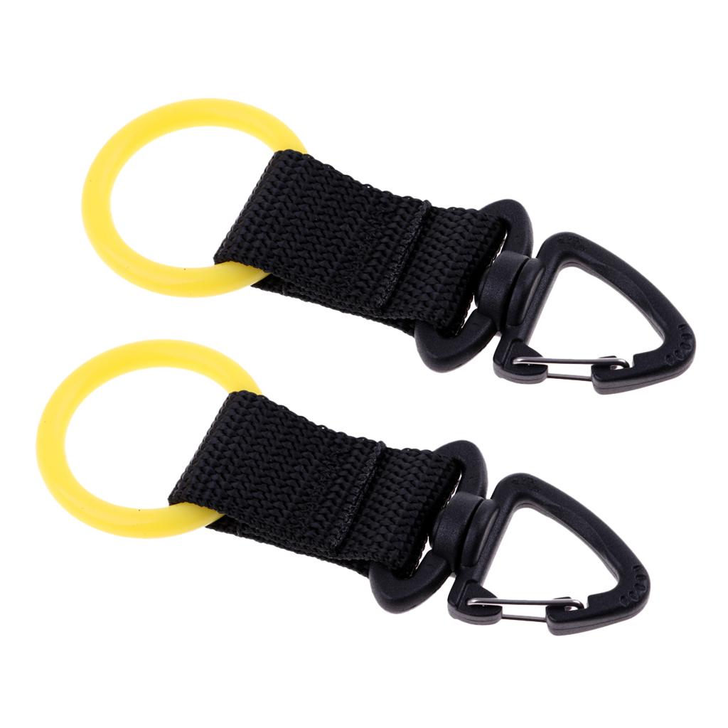 2Pc Scuba Diving Webbing Regulator Octopus Mouthpiece Holder Retainer Yellow