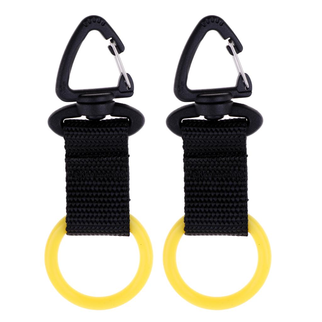 2Pc Scuba Diving Webbing Regulator Octopus Mouthpiece Holder Retainer Yellow