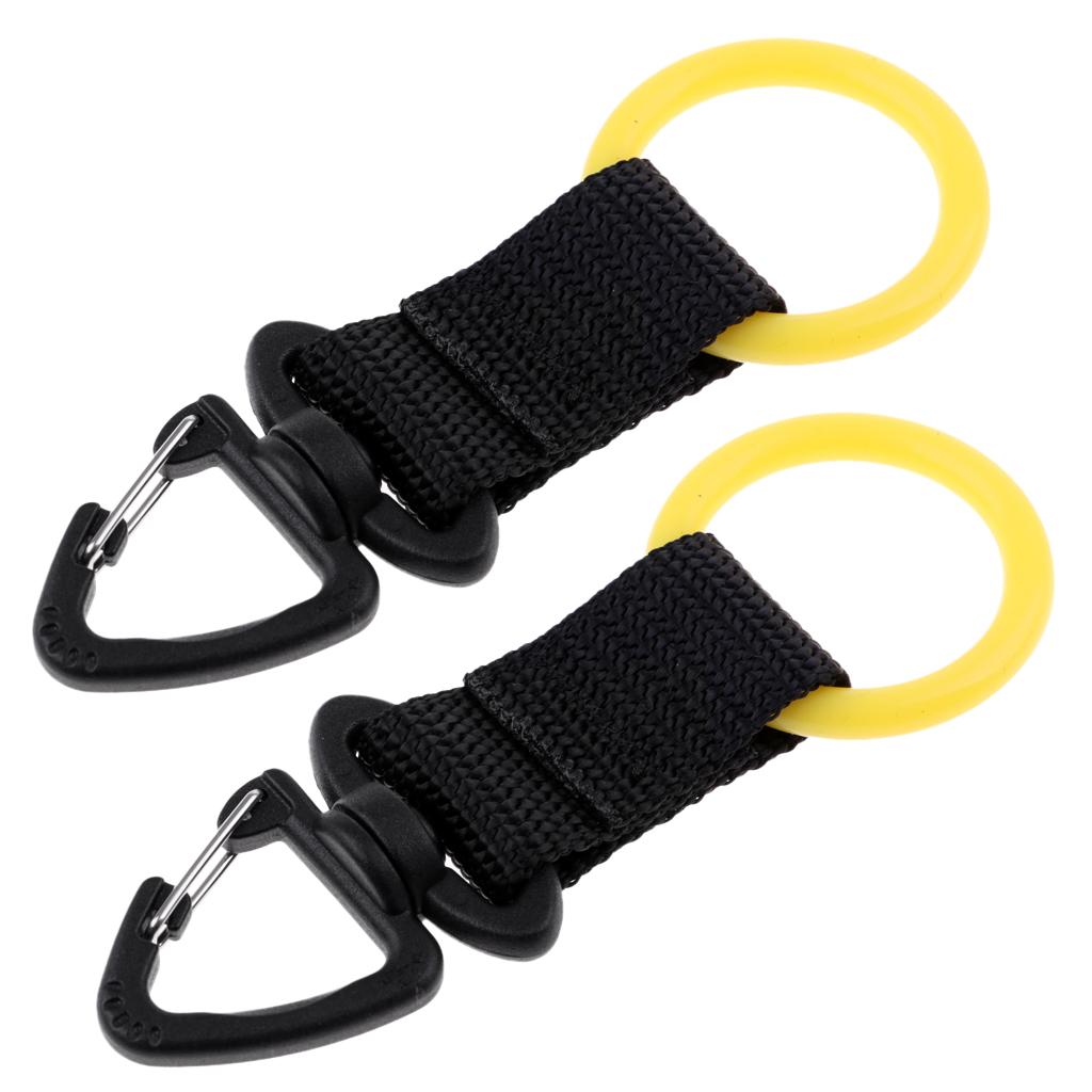 2Pc Scuba Diving Webbing Regulator Octopus Mouthpiece Holder Retainer Yellow