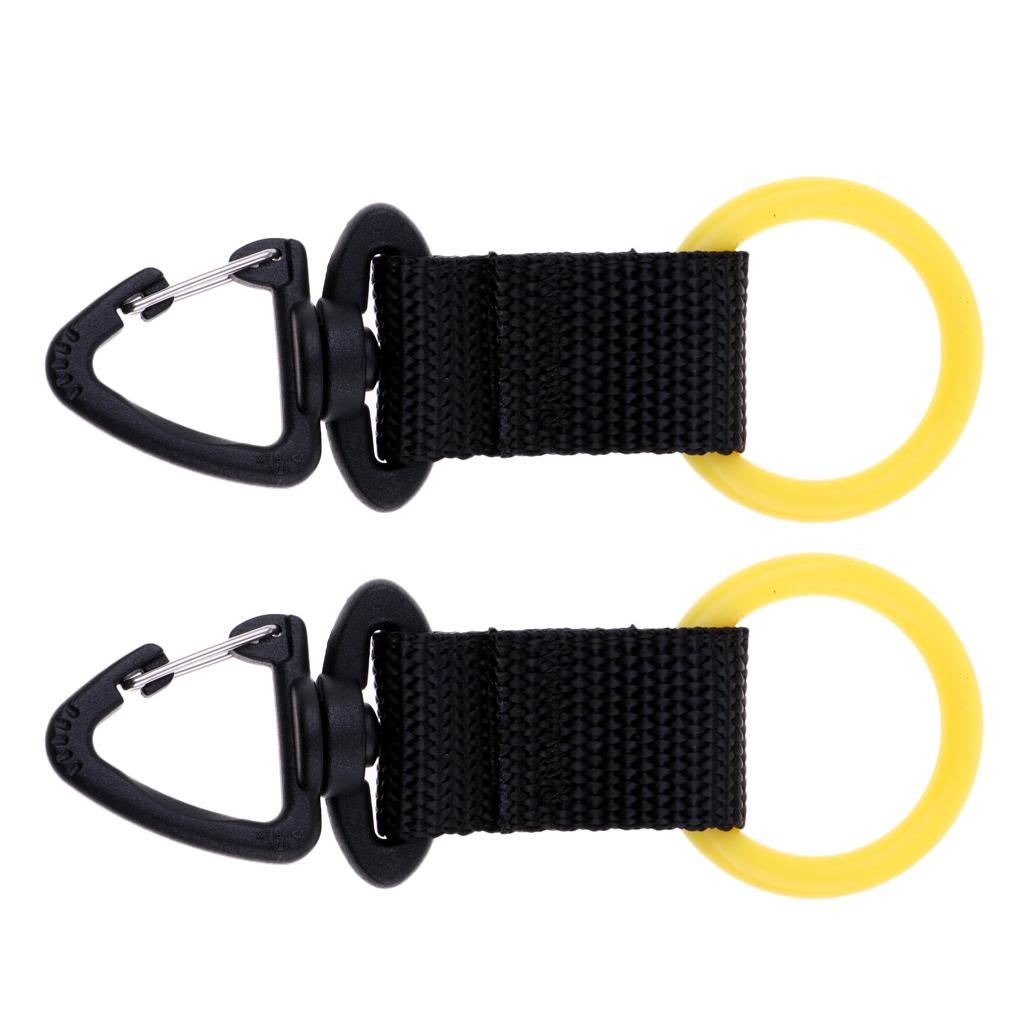 2Pc Scuba Diving Webbing Regulator Octopus Mouthpiece Holder Retainer Yellow