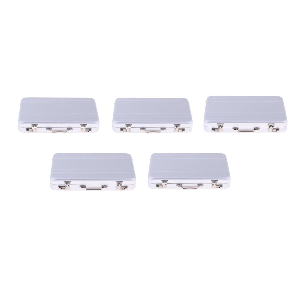 5PCS 1/12 Dollhouse Miniature Travel Metal Code Suitcase Home Decoration