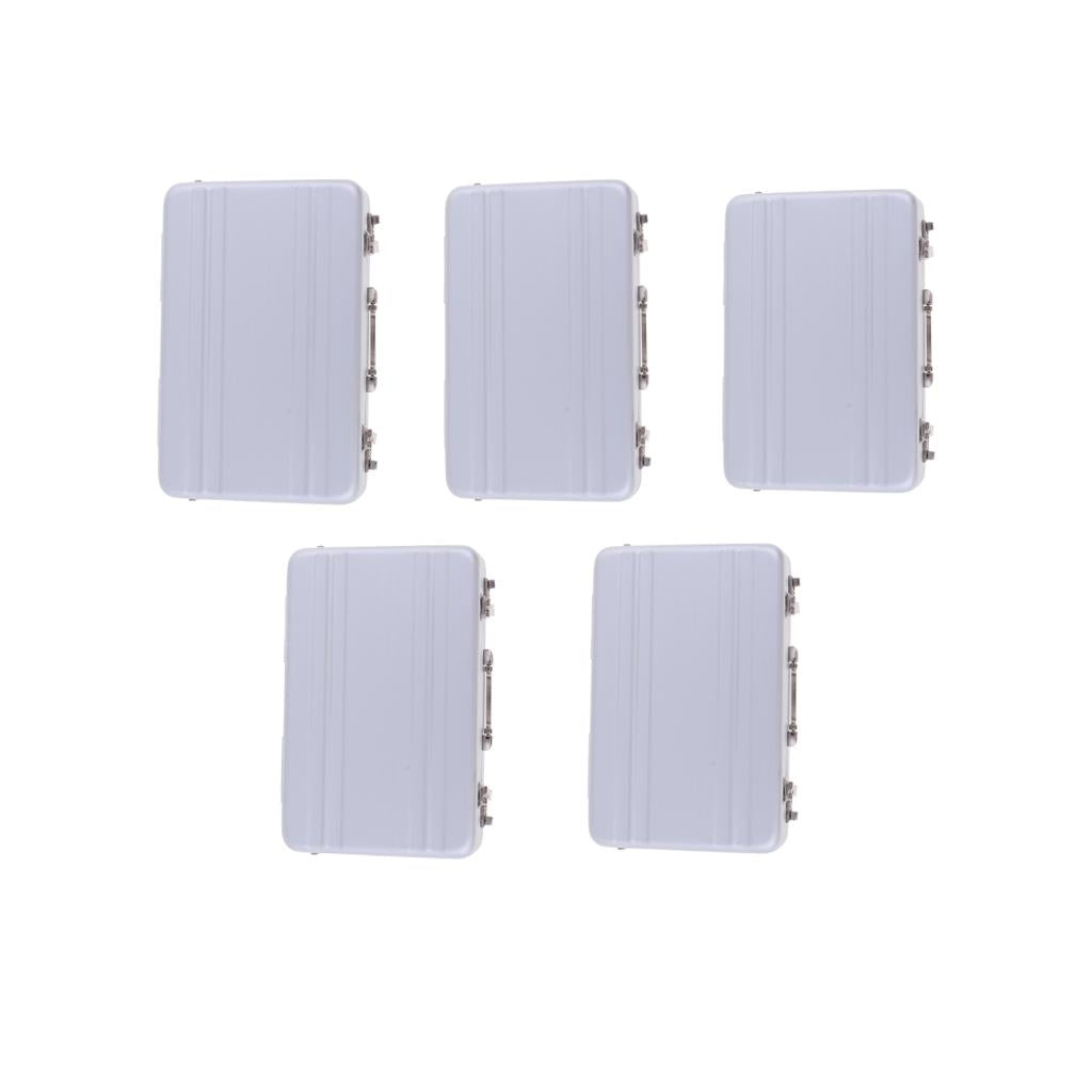 5PCS 1/12 Dollhouse Miniature Travel Metal Code Suitcase Home Decoration