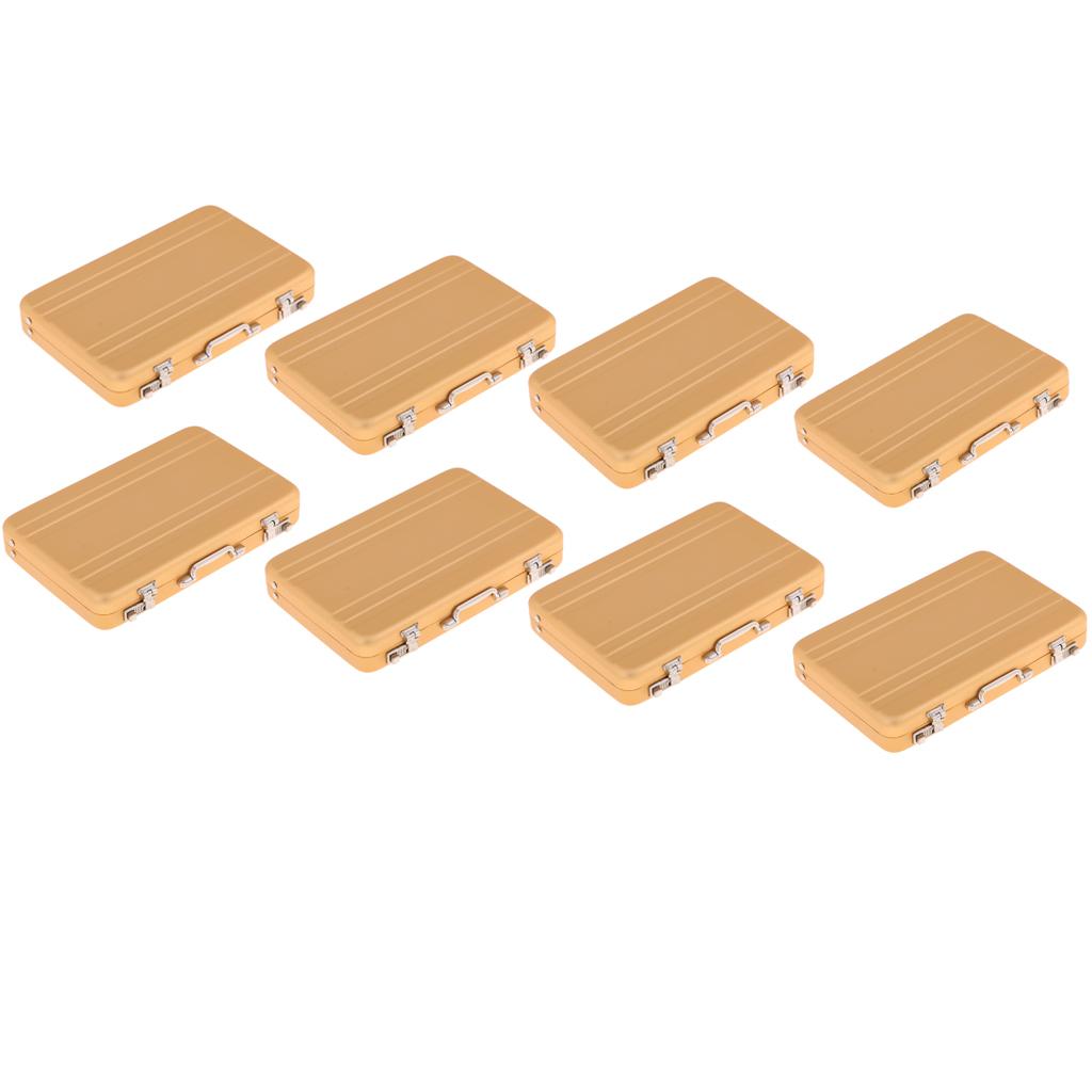 8PCS 1/12 Dollhouse Miniature Travel Metal Code Suitcase Home Decoration